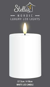 Candles: 10cm x 7.5cm Classic Ivory Pillar LED Candle