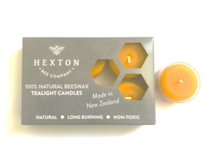 Candles: Hexton Bees Wax Tealight Candles - 6 Pack