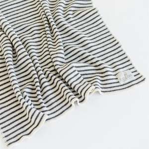 Baby: Charcoal Stripes Wool Baby Blanket