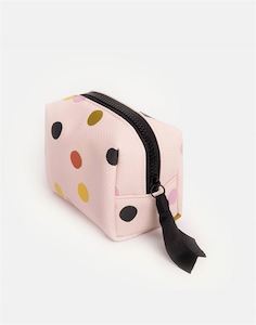 Bags Amp Wallets: Pink Multi Spot Mini Cosmetic Bag