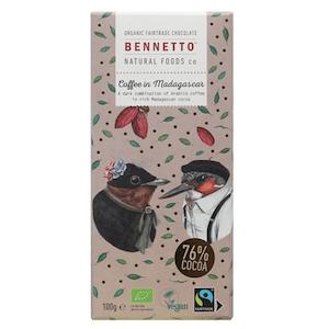 Dairy Free: Bennetto Dark Coffee Chocolate 80G