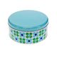 Cake Storage Tin Blue & Green Daisy