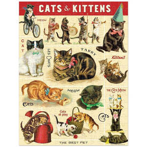 Games Amp Puzzles: Vintage Cats 240 Piece Mini Puzzle