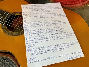 Hand Written Lyrics - Fender Jones