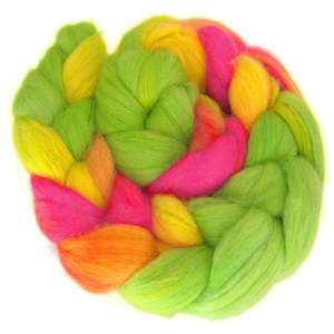 Green and Red Parrot - Merino and Silk Sliver