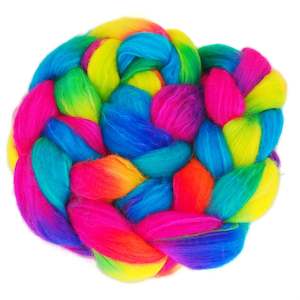 Fluoro Primaries: Fluoro Primaries - Merino and Silk Sliver