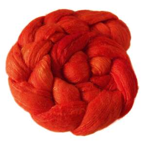Autumn Red - Merino and Silk Sliver