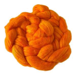 Autumn Orange: Autumn Orange - Merino and Silk Sliver