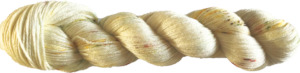 Cream with Autumn Specs - Silk-Merino 50-50 4 ply