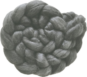Graphite - Fine Merino and Silk Sliver