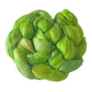 Spring Greens: Spring Greens - Merino and Silk Sliver