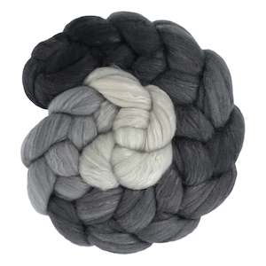 Silver: Quicksilver Gradient - Fine Merino and Silk Sliver