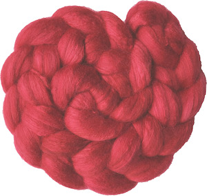 Red Orange: Cranberry - Merino and Silk Sliver