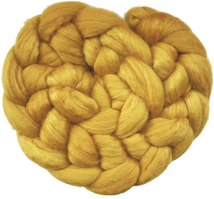 Yellow Orange: Mustard - Merino and Silk Sliver