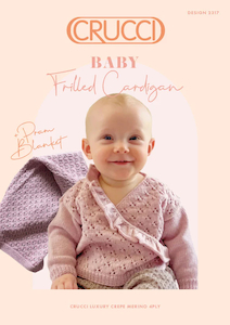 All 4 Ply NB - 3Yrs: Baby Frilled Cardigan & Pram Blanket 4 ply Knitting Pattern