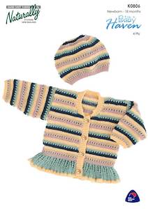 All 4 Ply NB - 3Yrs: Baby Haven K0806 4 Ply Babies Jumper & Hat Knitting Pattern