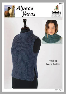 Alpaca Yarns Indiecita Chainette Pattern 2707 Vest or Neck Collar
