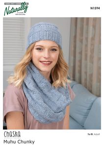 Accessories Fibrespace: N1594 Beanie & Cowl Knitting Pattern