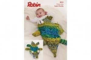 Paintbox Super Chunky Croc Blanket Knitting Pattern - Fast Shipping