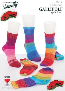 Accessories Fibrespace: N1414 Gallipoli Sock 4 Ply Knitting Pattern