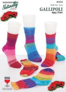 Accessories Fibrespace: N1414 Gallipoli Sock 4 Ply Knitting Pattern