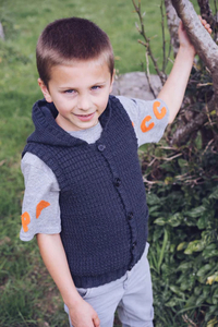 All Childrens DK/8Ply: Alexander Hooded Vest Pattern