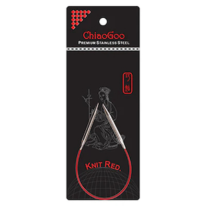 ChiaoGoo Knit Red 23cm Circular Needles - Fast Shipping