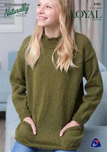 Naturally K401 DK Sweater Knitting Pattern