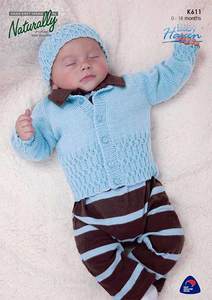 Naturally K611 4 ply Cardigan and Hat Knitting Pattern