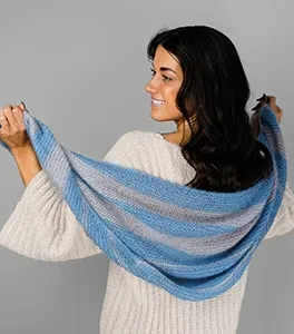 Stripe Shawl DK Whisper Mohair Knitting Pattern 1420