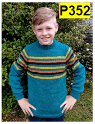 All Childrens DK/8Ply: Windsor Childs Striped Jumper P352
