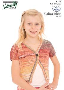All Childrens DK/8Ply: Naturally K769 Childrens Bolero Top Knitting Pattern