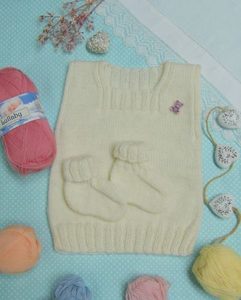 All 4 Ply NB - 3Yrs: Lullaby Singlet and Booties 4 ply pattern