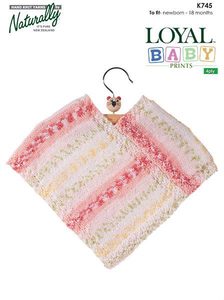 All 4 Ply NB - 3Yrs: Naturally K745 4 Ply Poncho Knitting Pattern