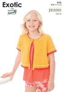 All Childrens DK/8Ply: Naturally K731 Childrens Top Knitting Pattern