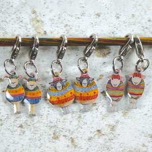 Stitch Markers: Emma Ball Stripey Sheep Crochet Stitch Markers Fast Shipping