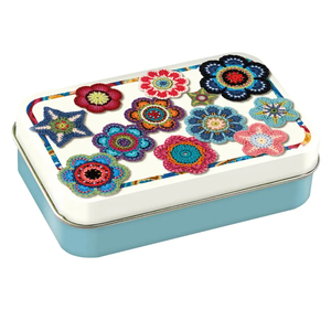Products: Emma Ball Mini Hinged Tin - Crochet Motifs Fast shipping