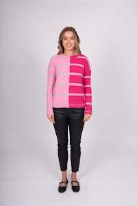 Bella: Bella - Striped Colour Block Pullover FB5432
