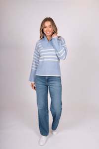Bella: Bella - Striped Quarter Zip FB5427