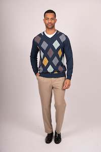 Bridge & Lord - Mens Argyle Vee Neck BL5506