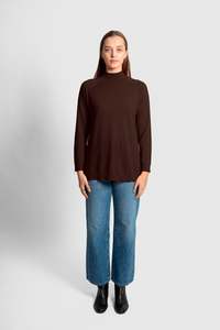 Fields Knitwear: Fields - Raglan High Crew with Cable Details FK6027