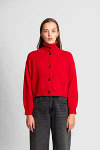 Fields - Funnel Neck Cropped Cardigan FK6018