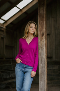 Fields Knitwear: Fields - Vee Neck Cardigan FK6065