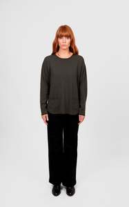 Pullovers Jumpers: Bridge & Lord - Relaxed Curve Hem Pullover W/Pockets BL6618