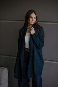 Cardigans: Bella - Long Line Cardi With Inseam Pockets FB6420