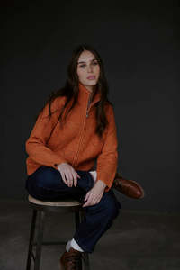 Cardigans: Bella - Diamond Pointelle Relaxed Zip Cardi FB6412