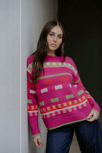 Bella - Geo Jacquard Pullover FB6423