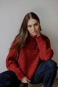 Bella - Horizontal Cable Dolman Pullover FB6422