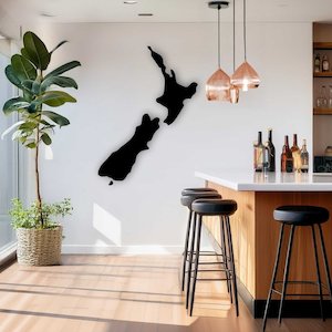 Laser Art: NZ Map Silhouette Wall Art