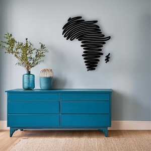 Africa Squiggle Map Wall Art